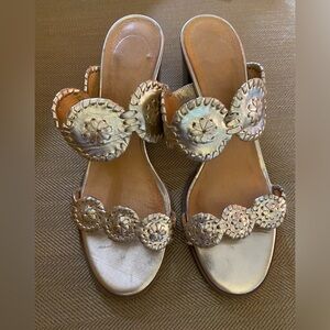 Jack Rogers gold leather sandals. Size 9
